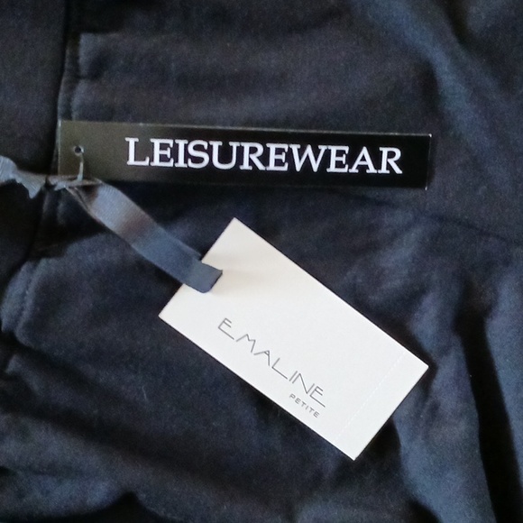 E. MALINE NWT Petite M Women's Leisurewear Soft Black Pants - Picture 10 of 13